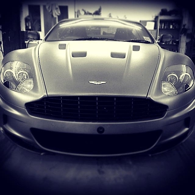 Plasti dipped painted Aston Martin at Paint Wagon bodyshop